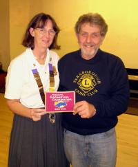 District Governor Present Recruitment Award to last year\'s President Chris Seabrook