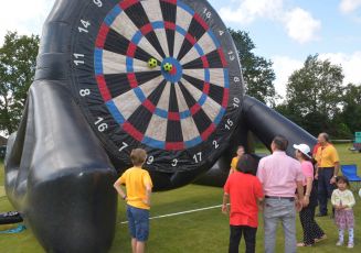 The giant Football target game at Funfest 2021