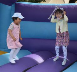 Fun on the bouncy castle