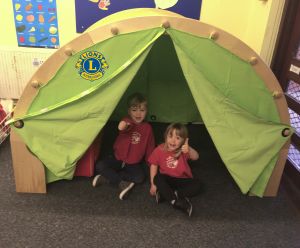 Children at Acornwood Pre-School enjoying the Den Children at Acornwood Pre-School enjoying the Den