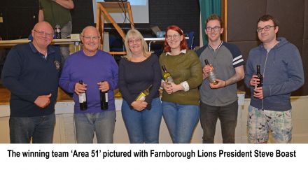 Winners of the Autumn Quiz Night pictured with Lion President Steve Boast Winners of the Autumn Quiz Night pictured with Lion President Steve Boast