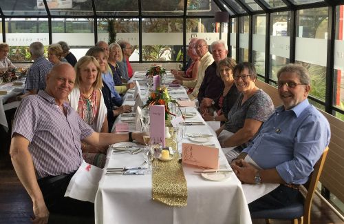 Farnborough Lions relaxing before an excellent evening of fine food at the Gallery