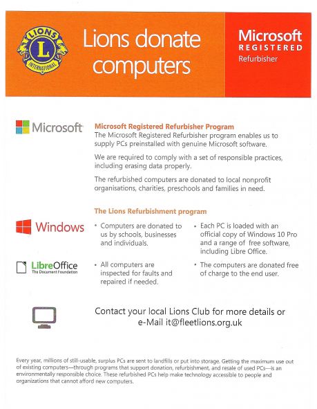 Computer refurbishment project details. Computer refurbishment project details.