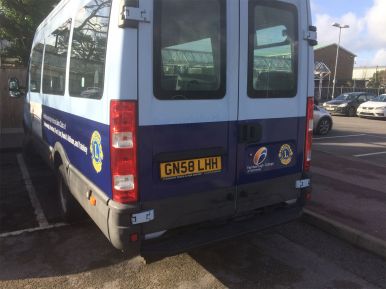 Farnborough College Minibus with new signage