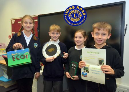 Tower Hill Project ECO pictured with their solar pwered wireless charger