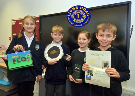 Tower Hill Project ECO pictured with their solar pwered wireless charger Tower Hill Project ECO pictured with their solar pwered wireless charger