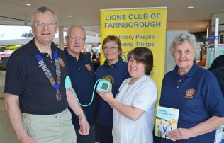Lion President Richard Keeley is tested by Lloyds Pharmacy staff.